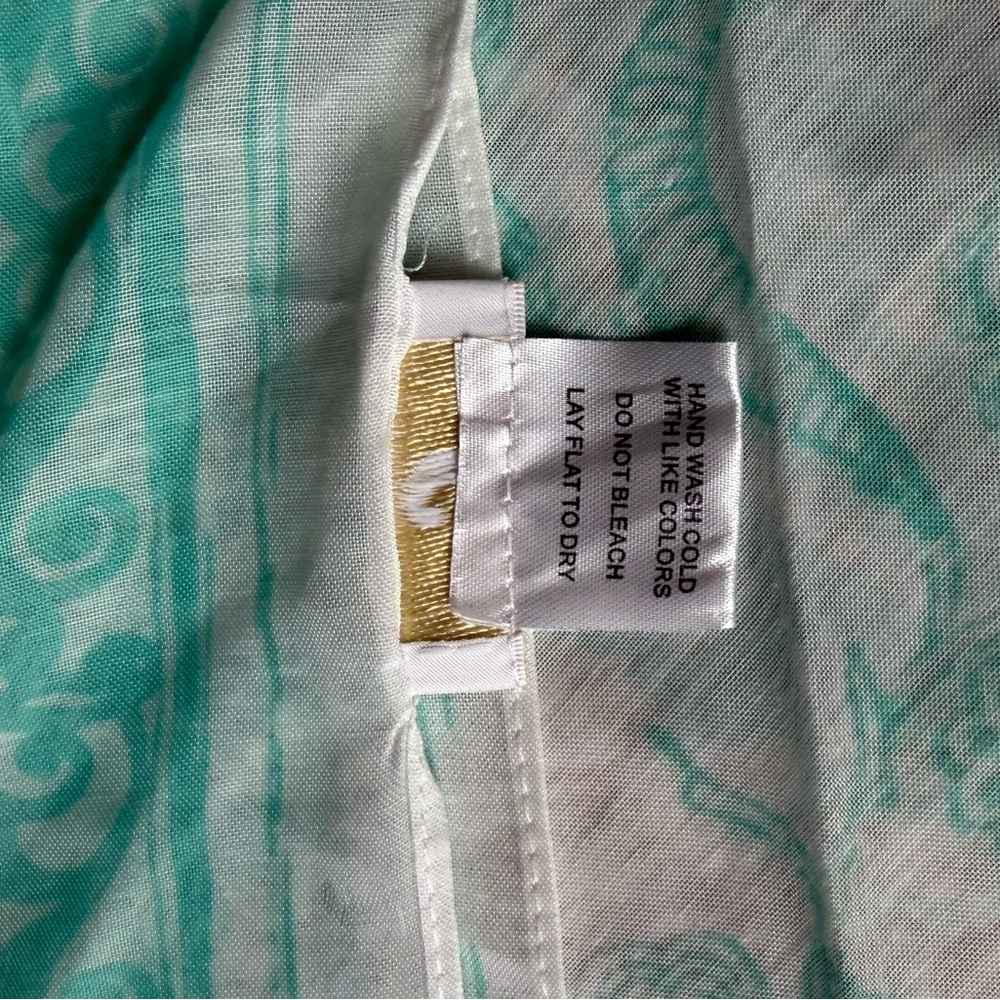 Mint Green Patterned square Scarf - Picture 8 of 12